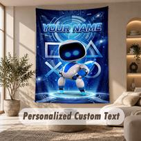 Astro Bot Tapestry, Personalized Custom Text, Wall Hanging Tapestry For Living Room Home Wall Decor 130cmx150cm