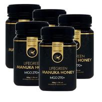 Lifegreen Manuka medus Naujosios Zelandijos Manuka medus MGO 270+ 5 vnt. 500g