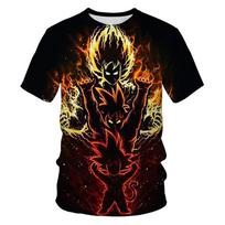 Nauji Madingi Anime Dragon Ball Serijos Marškinėliai Vyriški 3D Skaitmeniniu Būdu Atspausdinti Marškinėliai 5XL brown