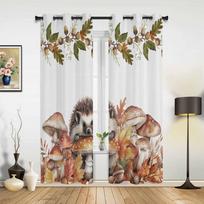 Rudens lapai moliūgas grybas ežys užuolaidos miegamajam svetainei užuolaidos virtuvei vaiko kambariui lango užuolaida namų dekoras 135W x 60H(cm) x1 gray