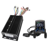 Elektrinio dviračio variklio valdiklis Didelės galios bešepetėlio variklio greičio reguliatoriaus rinkinys su LCD ekranu, rankena, pagalba black