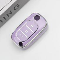 For Renault Fluence Clio Megane 2 for Mercedes For LADA Vesta Granta XRay Kalina Priora Sedan TPU Car Remote Key Case Cover Fob silver edge key cover violetinė