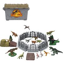 Mattel Jurassic World Naujieji Dominatoriai Mini figūrėlių rinkinys su laikymo dėžute [Dinozaurų žaislas] [Nuo 4 metų] [Dovana] HJB16 gray