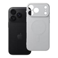 Case for iPhone 18 Pro Max / 17 Pro Max Silicone Mag Cover compatible with MagSafe (camera protection) silver