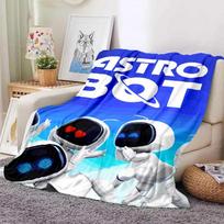 Naujas 29 stiliaus Astro Bot žaidimo animacinis robotas dovanų pledas, minkštas pledas namams, miegamajam, lovai, sofai, kelionėms, iškylai, vaikams 75x90cm blue