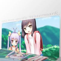 Non Non B-Biyori Anime Mousepad Non-slip Suitable For Office Computers Laptops E-sports Game Desk Mats XXL Keyboard LockEdge700x300x2mm white