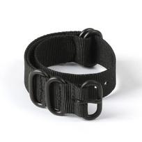 NATO sutirštinta nailoninė laikrodžio apyrankė su Zulu penkių žiedų juodu sagtimi - 20/22/24mm 22 mm black