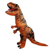 Helovino T-Rex pripučiamas kostiumas šokių pasirodymui ir vakarėlio atmosferai Small (120-150cm) orange