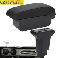 For Fiat 500 Armrest Box For Fiat CRONOS Car Armrest Auto Storage Box Dedicated heighten Interior Details Retrofit Accessories C2 black line No USB black