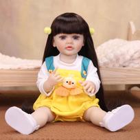 KEIUMI Cute Reborn Baby Doll Silicone Vinyl Newborn Baby Girl Dolls Early Educational Toy Christmas Birthday Gift 55 cm white