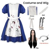 Anime Princesės Alisės Suknelė Padavėjos Prijuostės Suknelė Žaidimo Pamišimas Alisė Cosplay Kostiumas Moterims Merginoms Helovino Šventei XL white