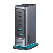 Joyroom JR-TCM02 travel charger | 65W | GaN | USB-C, USB-A | gray