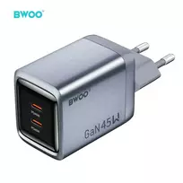 BWOO BO-CDA239 travel charger | 45W | PD, GaN, PPS | USB-C | gray