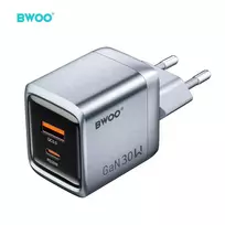 BWOO BO-CDA237 travel charger | 30W | PD, QC, PPS | USB-A, USB-C | gray