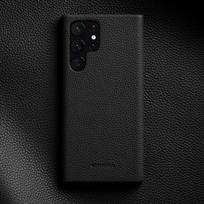 Melkco Originalus karvės odos telefono dėklas, skirtas Samsung Galaxy S26 S25 Ultra S25 Plus Edge 5G, verslo stiliaus, su mikropluošto vidumi, kietas dangtelis Galaxy S26 Ultra juoda