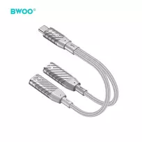 BWOO 2 in 1 Adapter 2 Type C ports to 3.5MM Jack BZ68