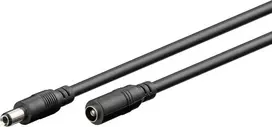 Goobay DC Extension Cable, 3m 5.5x2.5mm black 2x0.5 mm² max 24VDC 120W