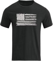 Distressed American Flag T-shirt XXL black