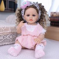 55cm Realistic Reborn Girl Doll Full Silicone Vinyl Realistic Princess Babies Dolls Kids Christmas Halloween Decoration Gifts 22 inch about 55 cm gray