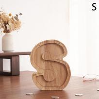 26 abėcėlės Pinigų dėžė Monetų Pinigai Piggy Bank Medinė Laiškų taupymo Dėžutė Darbalaukio Ornamentas Namų dekoro Amatai Vaikams S beige