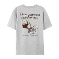 Daugiau Espreso Juokingi Kavos Marškinėliai Mielas Baristos Grafinis Marškinėlis Laisvas Madingas Gatvės Drabužis Viršutinė Dalis Moterims Unisex Retro Kofeino Mėgėjui Marškinėlis 3XL