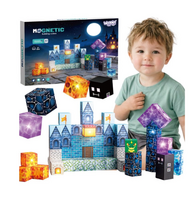 WOOPIE magnetiniai kubeliai 3D, pikselinis pasaulis, 64 vnt