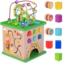 Tooky Toy loginė edukacinė veiklų dėžutė su rūšiuokliu, krumpliaračiais ir gyvūnėlių labirintu