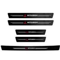 1/4/5 vnt. Automobilio durų slenksčio apsauginė plokštelė Dekoracija Anglies Pluošto Lipdukai Mitsubishi Ralliart Ex Jinxuan Attrage Xpander Mirage Montero black