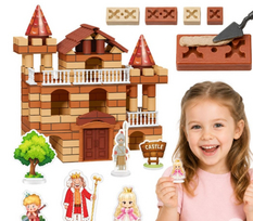Woopie konstruktorius „Miniatiūrinių plytų pilis“ 3‑in‑1, 307 elementų rinkinys