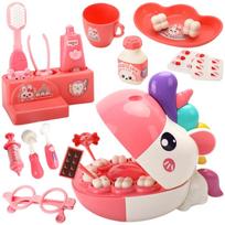 Mažojo dantisto rinkinys „Vienaragis“ su šviesomis, garsais ir pilnu įrankių komplektu