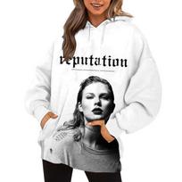 Rudens 3D Taylor Swift spausdinti džemperiai su gobtuvu Madingi kasdieniai sportiniai ilgomis rankovėmis vyriški džemperiai su gobtuvu XL white