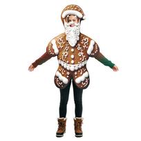 Christmas Angel Gingerbread Costume Parent-Child Sponge Cosplay Performance Outfit Set one size brown