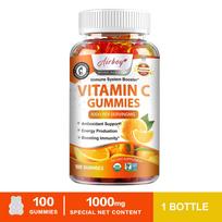 Airboy Vitamin C Gummies 1000 mg with Zinc 20 mg - Orange Flavor, 100 Count, Immune & Antioxidant Support 100*1 white