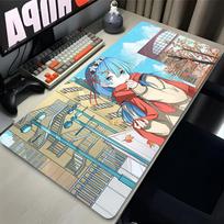 Mouse Pad Large Anime Re Zero Emilia Rem Desk Mat Xxl Office Gamer Cabinet Desktop Rubber Mousepad For Game Pc Keyboard Pad 800x400x2mm white