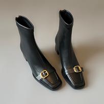 Madingi prancūziško retro stiliaus moteriški batai 2025 m. rudens naujas stilius, moteriški batai su kvadratiniu kulnu, patogūs ir universalūs moteriški ankle boots Zapatos 37 juoda