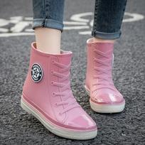 Moteriški lietus batai, Šilti ir neperšlampami bridbačiai, Moteriški lietus batai, Guminiai batai, Vienviečiai batai, Žemi aulinukai, Batų plovimo batai 35 pink