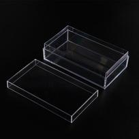 Akrilo skaidri ekspozicinė dėžutė saldainiams, pyragams, užkandžiams, monetoms, kortoms ar papuošalams 86*67*40mm; Transparent black