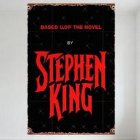 Vintage Stephen King Metal Tin Sign Based on the Novel Gothic Style X Grid Rusty Border Bolted Corner Aged Distressed Poster for 20x30cm（7.8x11.8inch） black
