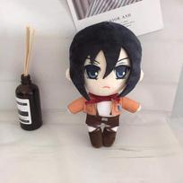 Attack On Titan Levi Ackerman pliušinė lėlė žaislas Eren Mikasa Ackerman miela minkšta minkšta pagalvė gimtadienio dovana 20 cm 20cm gray