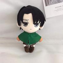 Attack On Titan Levi Ackerman pliušinė lėlė žaislas Eren Mikasa Ackerman miela minkšta minkšta pagalvė gimtadienio dovana 20 cm 20cm gray