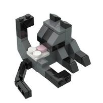 Mini MOC Miesto Plytos Katės Figūrėlės Pasidaryk pats Gyvūnų Serija Statybiniai Blokeliai Edukaciniai Žaislai Vaikams Gimtadienio Dovana šviesiai pilka spalva