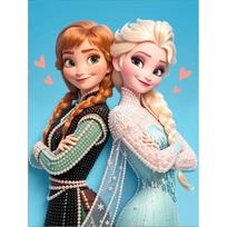 Disney Pearl Art Elsa Anna Pearl Art Painting Kit Creative DIY Craft Set for Adults Beginners Unique Home Wall Decor Gift 30x40 beige