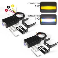 Led Headlight Bumper Fog Lamps Projector Lens Work Light Mini Driving Light Auxiliary Lights For Car Motorcycle Bar Spotlights 2pcs gray