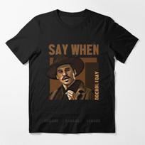 Male fashion top tees Vintage Movies Doc Holliday Tombstone Character Anime Essential T Shirt Unisex COTTON TSHIRT 4XL black