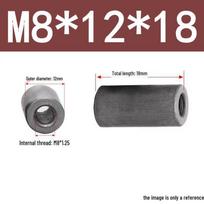 Geležinė cilindrinė veržlės įvorė M4-M10 varžtams ir strypams M8*12*18 (20 pcs)