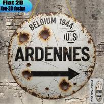 Vintage War Style D Flat Aluminum Sign Retro Round Metal Wall Decor for Study Living Room Military History Gift for Fans 20x20cm(8x8inch) black