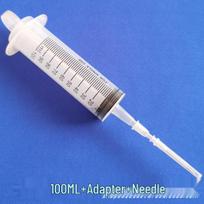 500 ml talpos didelis plastikinis švirkštas klijų dozavimui, maitinimui arba klizmoms 100ml + adapter + needle