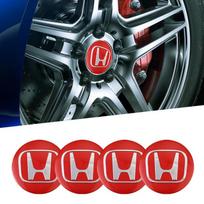 56mm Car Wheel Center Hub Cap Badge Logo Emblem Decal Wheel Sticker For Honda Civic City Accord JTUR Odyssey CRV Hrv Jazz CBR VTX raudona
