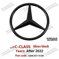 ABS Originalios Automobilio Galinės Bagažinės Ženkliuko Lipdukas Mercedes Emblemos Dangtelis Mercedes Benz C klasės C200 C300 W206 2022-2024 A2068171600 black