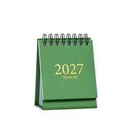 Mini Desk Calendar Jan 2027 to June 2028, English Monthly Flip Pages, Double-Wire Standing Calendar Planner for Office Desk Study Table